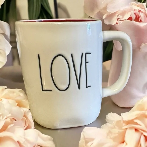 NWOT Limited Edition Collectible Rae Dunn LOVE Mug Red Interior Rare Gift Idea - Picture 10 of 13